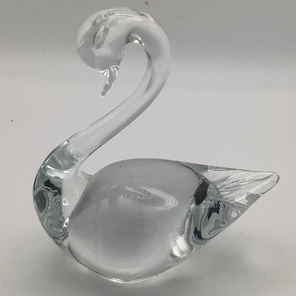 Glass Swan Figure/ Paperweight Made in Sweden
